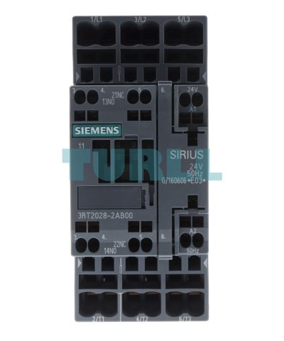 Siemens 3RT2028-2AB00 Power Contactor 3-Pole, 38A, 18.5kW / 400V, 24V AC Coil