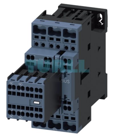 Siemens 3RT2028-2AB04 Power Contactor 38A, 18.5 kW, 3-Pole, 24V AC, Auxiliary Contacts