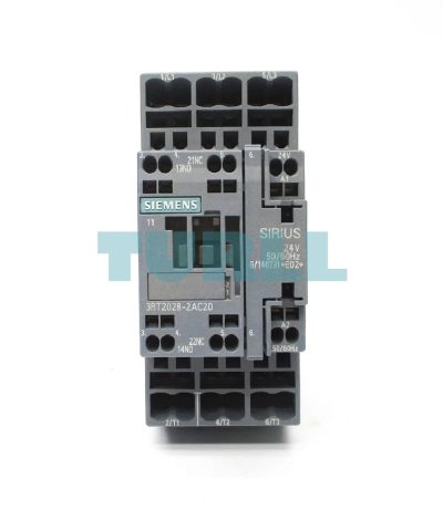 Siemens 3RT2028-2AC20 Power Contactor 38 A, 18.5 kW, 3-Pole, 24 V AC, Size S0