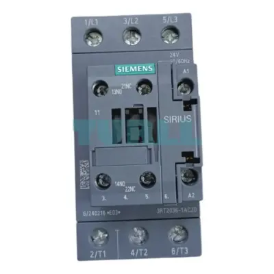 Siemens 3RT2036-1AC20 Power Contactor 51A, 22kW, 24V AC Coil, Size S2