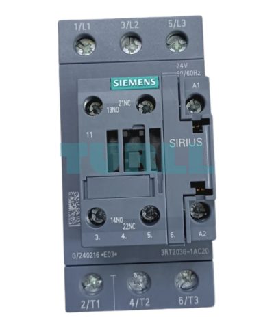 Siemens 3RT2036-1AC20 Power Contactor 51A, 22kW, 24V AC Coil, Size S2