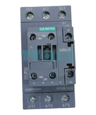 Siemens 3RT2036-1AC20 Power Contactor 51A, 22kW, 24V AC Coil, Size S2