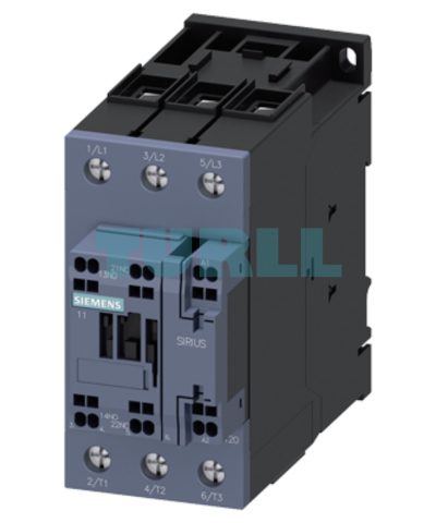 Siemens 3RT2036-3EL20 Power Contactor 51A, 22kW/400V, 3-Pole, AC-3e/AC-3, Auxiliary Contacts
