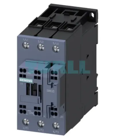Siemens 3RT2036-3EL20 Power Contactor 51A, 22kW/400V, 3-Pole, AC-3e/AC-3, Auxiliary Contacts