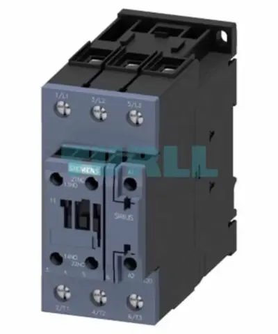 Siemens 3RT2037-1KB40 Power Contactor 3-Pole, 65A, 30kW, 24V DC, Integrated Varistor