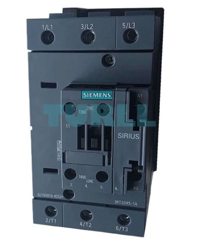 Siemens 3RT2045-1AT60 Power Contactor 80A, AC-3, 37kW, 400V, 3-Pole, S3, 1NO + 1NC Contacts