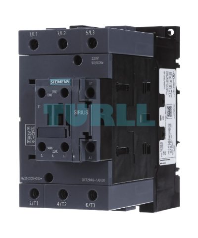 Siemens 3RT2046-1AN20 Power Contactor 95A, 45kW, 3-Pole, 220V AC Coil, S3 Size