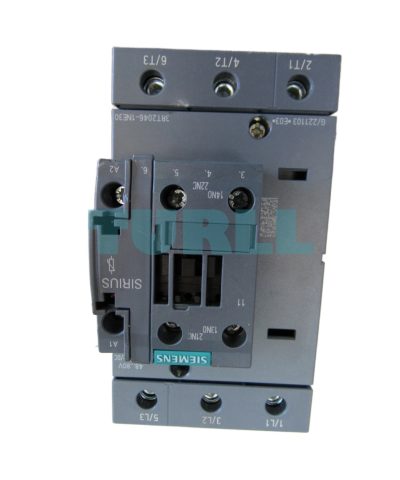 Siemens 3RT2046-1NE30 Power Contactor 95A, 3-Pole, AC/DC Control, Integrated Varistor, 45kW/400V