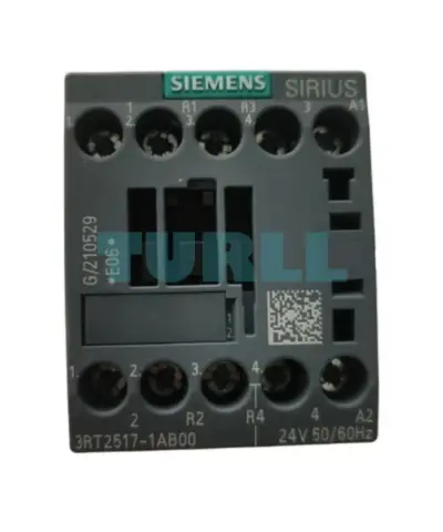 Siemens 3RT2517-1AB00 Power Contactor 12A, AC-3, 5.5 kW, 4-Pole, 24V AC Coil, S00 Size