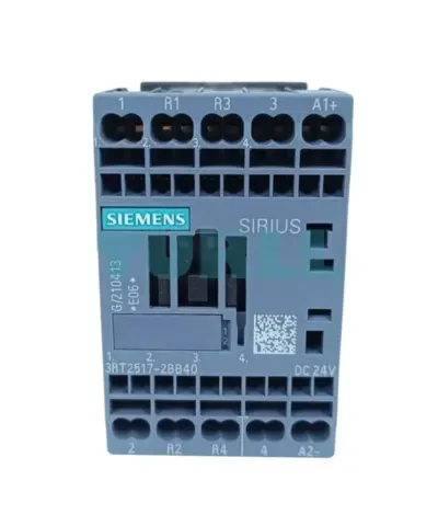 Siemens 3RT2517-2BB40 Power Contactor 4-Pole, 12A, 5.5kW, 24V DC Coil, Spring-Loaded Terminal