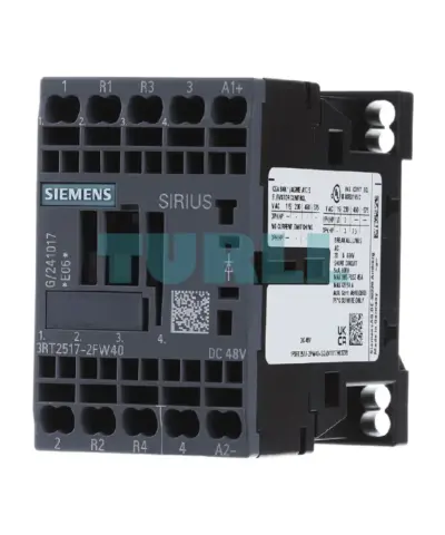Siemens 3RT2517-2FW40 Power Contactor 12A, 5.5kW / 400V, 4-Pole, 48V DC with Integrated Diode