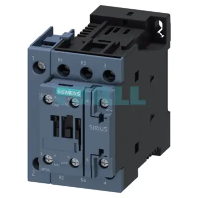 Siemens 3RT2526-1BE40 Power Contactor AC-3, 25 A, 11 kW / 400 V, 4-Pole, 60 V DC Coil, S0 Size