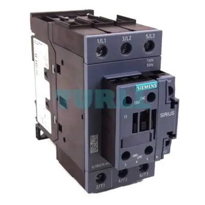 Siemens 3RT2535-1AF00 Power Contactor AC-3, 35A, 18.5 kW, 4-Pole, 110V AC Coil, Size S2