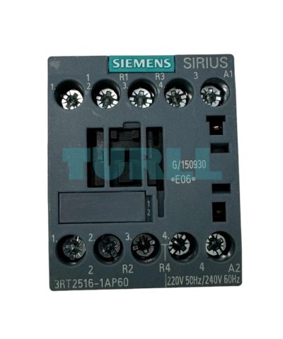 Siemens 3RT2516-1AP60 Power Contactor 4-Pole, AC-3, 9A, 4kW, 220V/240V, Screw Terminal