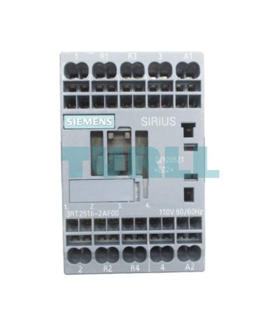 Siemens 3RT2516-2AF00 Power Contactor 4-Pole, 9A, AC-3, 110V AC, S00 Size
