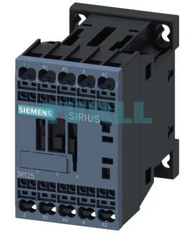 Siemens 3RT2517-2AK60 Power Contactor AC-3, 12 A, 5.5 kW/400 V, 4-Pole, 110/120 V Coil, S00 Size