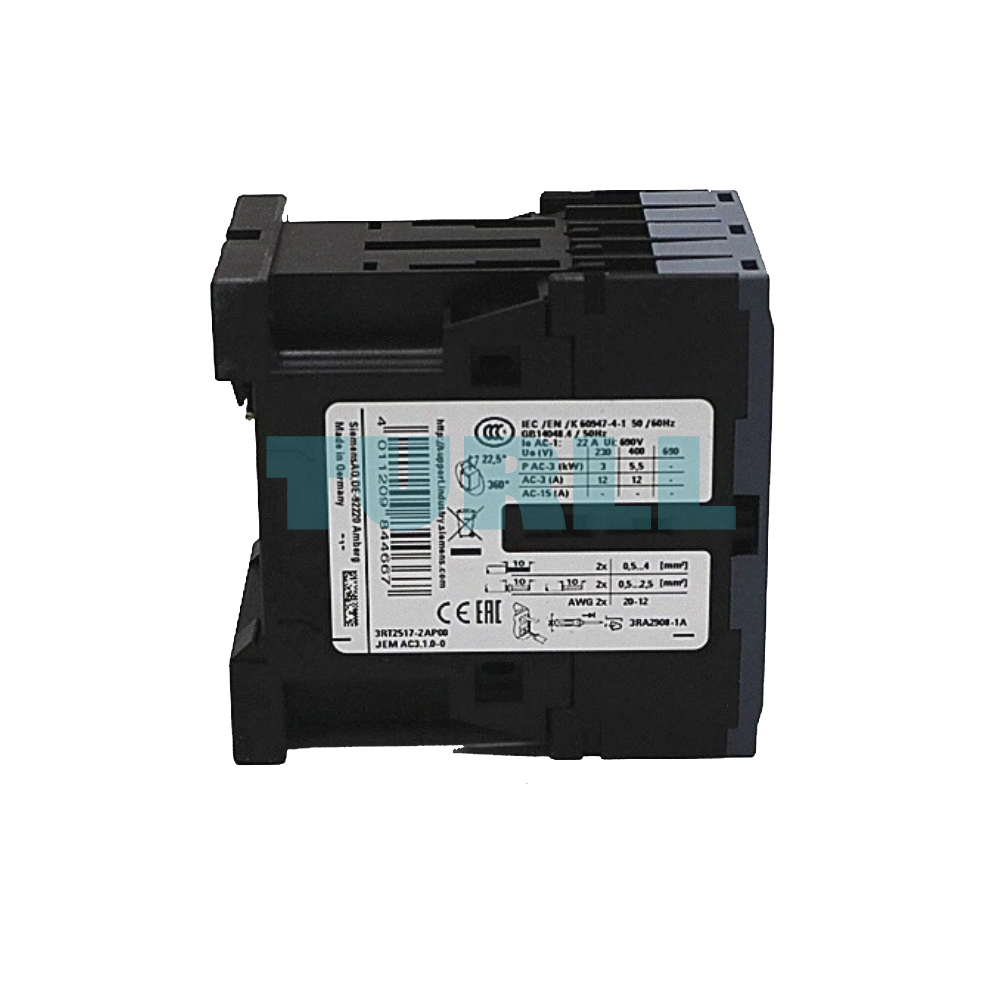 Siemens 3RT2517-2AP00 Power Contactor AC-3, 12A, 5.5 kW/400V, 4-Pole, 230V AC, S00 Original Brand New 2 Siemens 3RT2517-2AP00 Power Contactor AC-3, 12A, 5.5 kW/400V, 4-Pole, 230V AC, S00