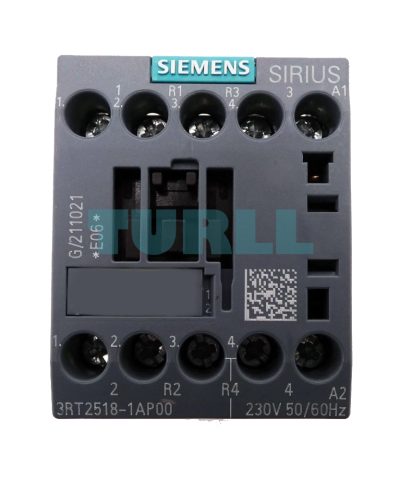 Siemens 3RT2518-1AP00 Power Contactor 16A, 4-Pole, 7.5 kW / 400V, AC-3
