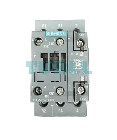 Siemens 3RT2526-1AB00 Power Contactor 25A, 11 kW / 400V, 4-Pole, 24V AC, Screw Terminal