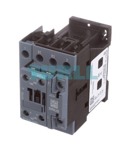 Siemens 3RT2526-1AK60 Power Contactor 25A, AC-3, 11 kW, 4-Pole, 110/120V Coil, S0 Size