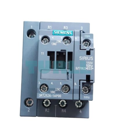 Siemens 3RT2526-1AP00 Power Contactor AC-3, 25A, 11kW, 400V, 4-Pole, 230V AC Coil, S0 Size