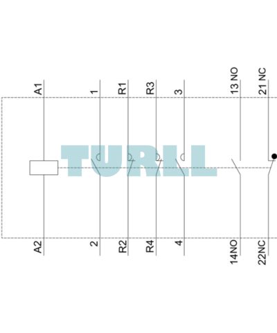 Siemens 3RT2536-1AP00 Power Contactor 41A AC-3, 22 kW/400V, 4-Pole, 230V AC, S2 Size