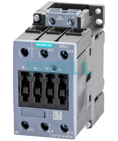 Siemens 3RT5036-1AM00 Contactor AC 220V 50Hz, AC-3 22 kW 400V, 3-Pole, Size S2 Screw Terminal