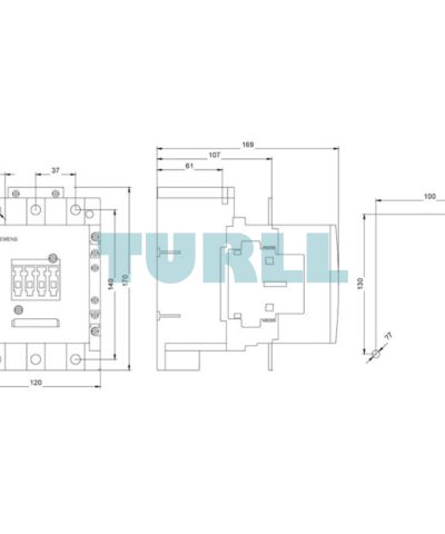 Siemens 3RT5056-6AV36 Contactor 380…420V AC/DC, 3-Pole, S6 Contactor, 2NO + 2NC Contact