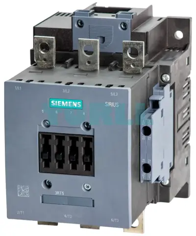 Siemens SIRIUS 3RT5056-6NF36 Contactor, Size S10, 96-127 V AC/DC Coil, 2NO+2NC Aux, PLC Interface