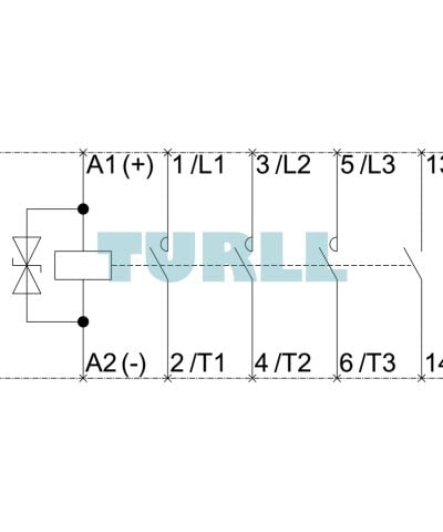 Siemens 3RT6017-1KF41 Power Contactor DC 77–137.5V, 5.5 kW AC3, 3-Pole, S00