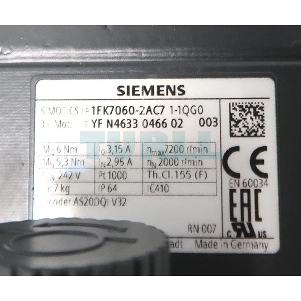 1FK7060-2AC71-1QG0 SIEMENS Exclusive SIMOTICS S Synchronous Motor Original Brand New 3 1FK7060-2AC71-1QG0 SIEMENS SIMOTICS S Synchronous Motor