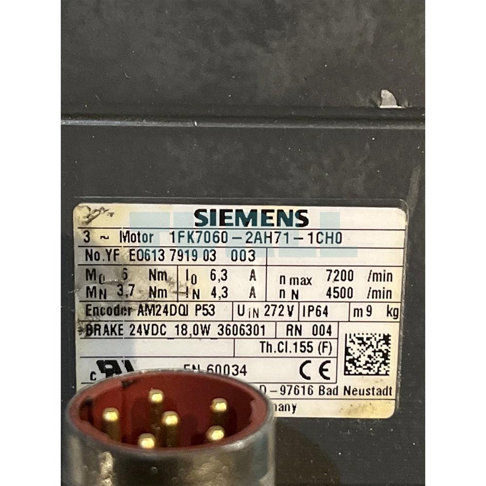 1FK7060-2AH71-1CH0 SIEMENS Exclusive SIMOTICS S Synchronous Motor Original Brand New 2 SIEMENS 1FK7060-2AH71-1CH0 SIMOTICS S Synchronous Motor
