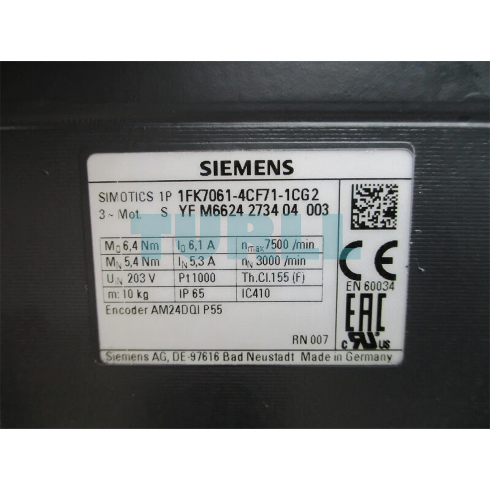 1FK7061-4CF71-1CG2 SIEMENS Exclusive SIMOTICS S Synchronous Motor Original Brand New 3 SIEMENS 1FK7061-4CF71-1CG2 SIMOTICS S synchronous motor