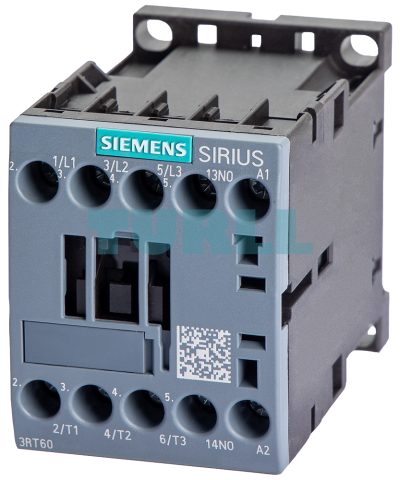 Siemens SIRIUS 3RT6015-1AR61 Contactor 3-Pole, AC-3 3kW, 400V, 1NO, Screw Terminal, Size S00