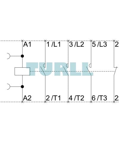Siemens 3RT6016-1AN22 Contactor AC 220V, AC-3 4kW, 3-Pole, S00 Size, 1NC Contact