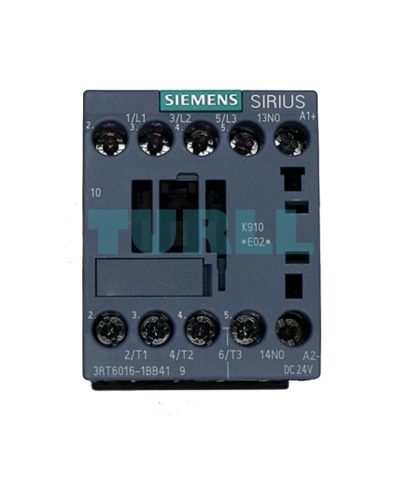 Siemens 3RT6016-1BB41 Contactor DC 24V, AC-3 4kW, 400V, 3-Pole, S00, 1NO, Screw Terminal