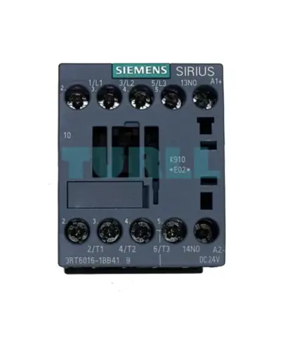 Siemens 3RT6016-1BB41 Contactor DC 24V, AC-3 4kW, 400V, 3-Pole, S00, 1NO, Screw Terminal