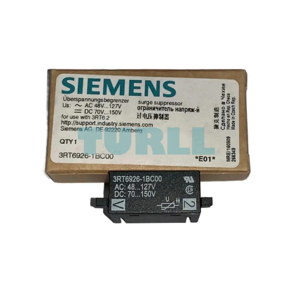 Siemens 3RT6926-1BC00 Surge Suppressor Varistor S0 for Motor Contactors Original Brand New 5 Siemens 3RT6926-1BC00 Surge Suppressor Varistor S0 for Motor Contactors
