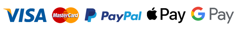 We accept Visa, Mastercard, PayPal, Google Pay and Apple Pay